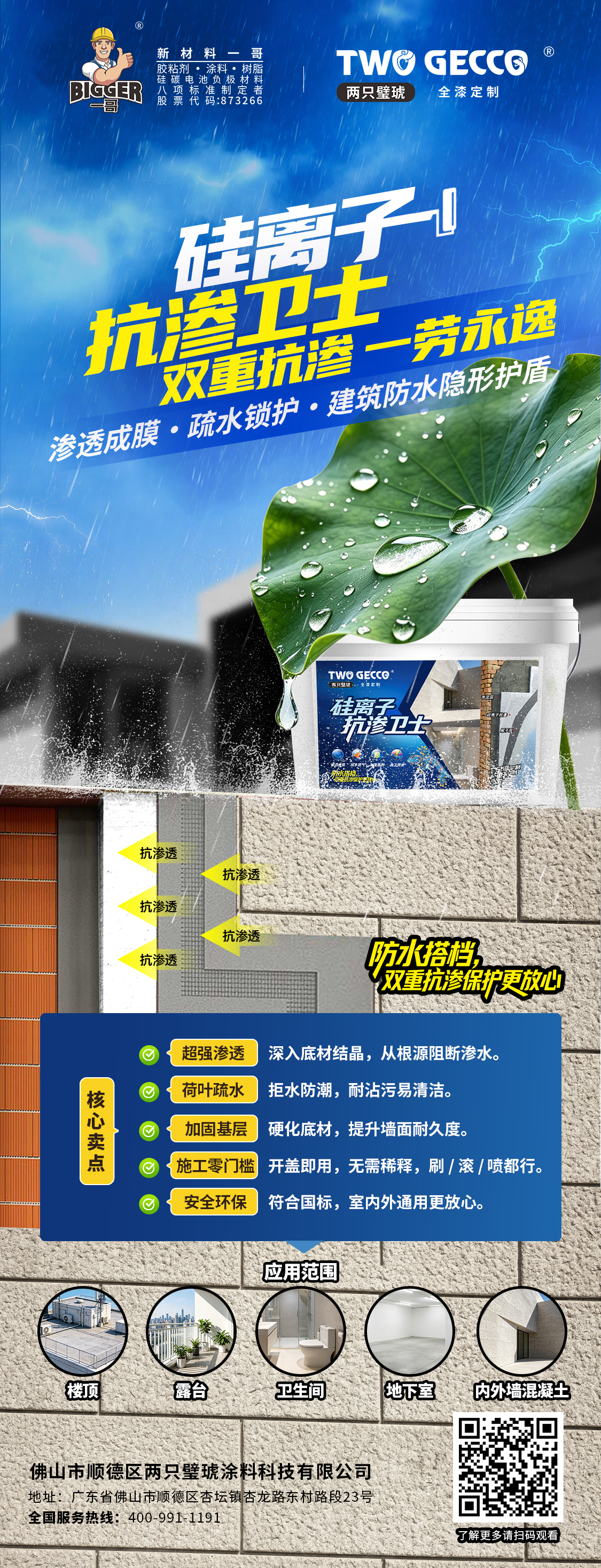 建筑防水搭档｜硅离子抗渗卫士 双重抗渗 一次施工告别渗水烦恼